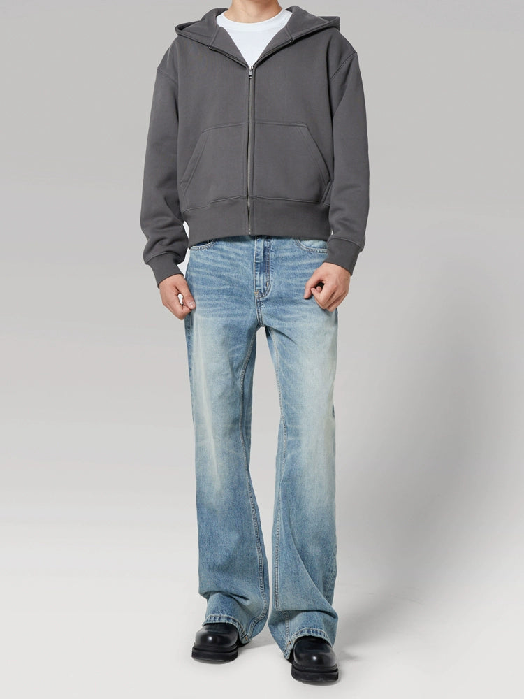 PLUS NO LOGO Washed Old Micro-pull Jeans