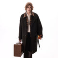 CHOR Casual Plaid Stitching Fake Two-piece Woolen Jacket