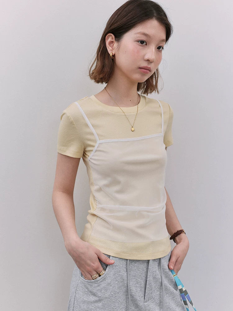 VOOE Fake Two Slim Mesh Tee