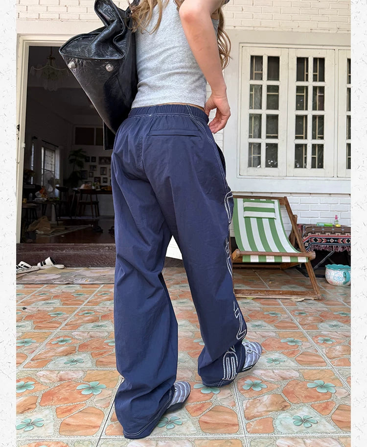 CCYE Thin Quick-drying Embroidered Loose Casual Pants