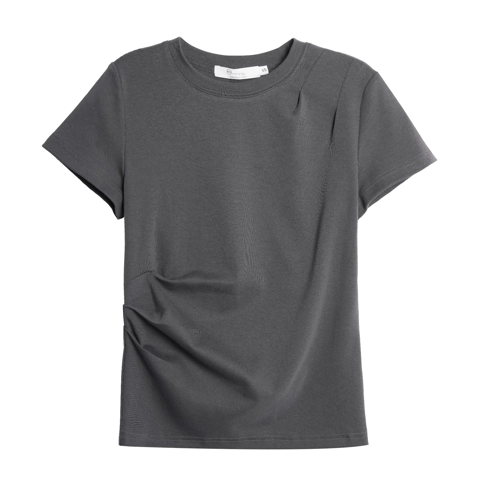 XUJING Crew Neck Shoulder Versatile Skinny Tee