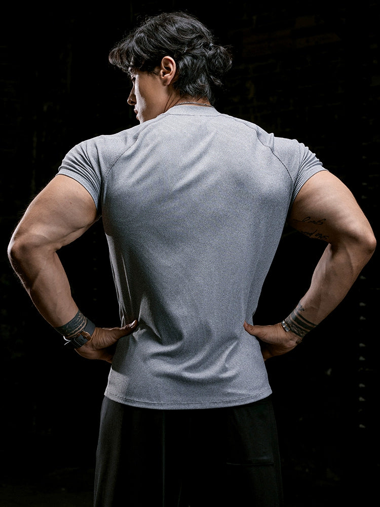 Muscle Dog Small Turtleneck Sports Embroidered Shoulder Tee