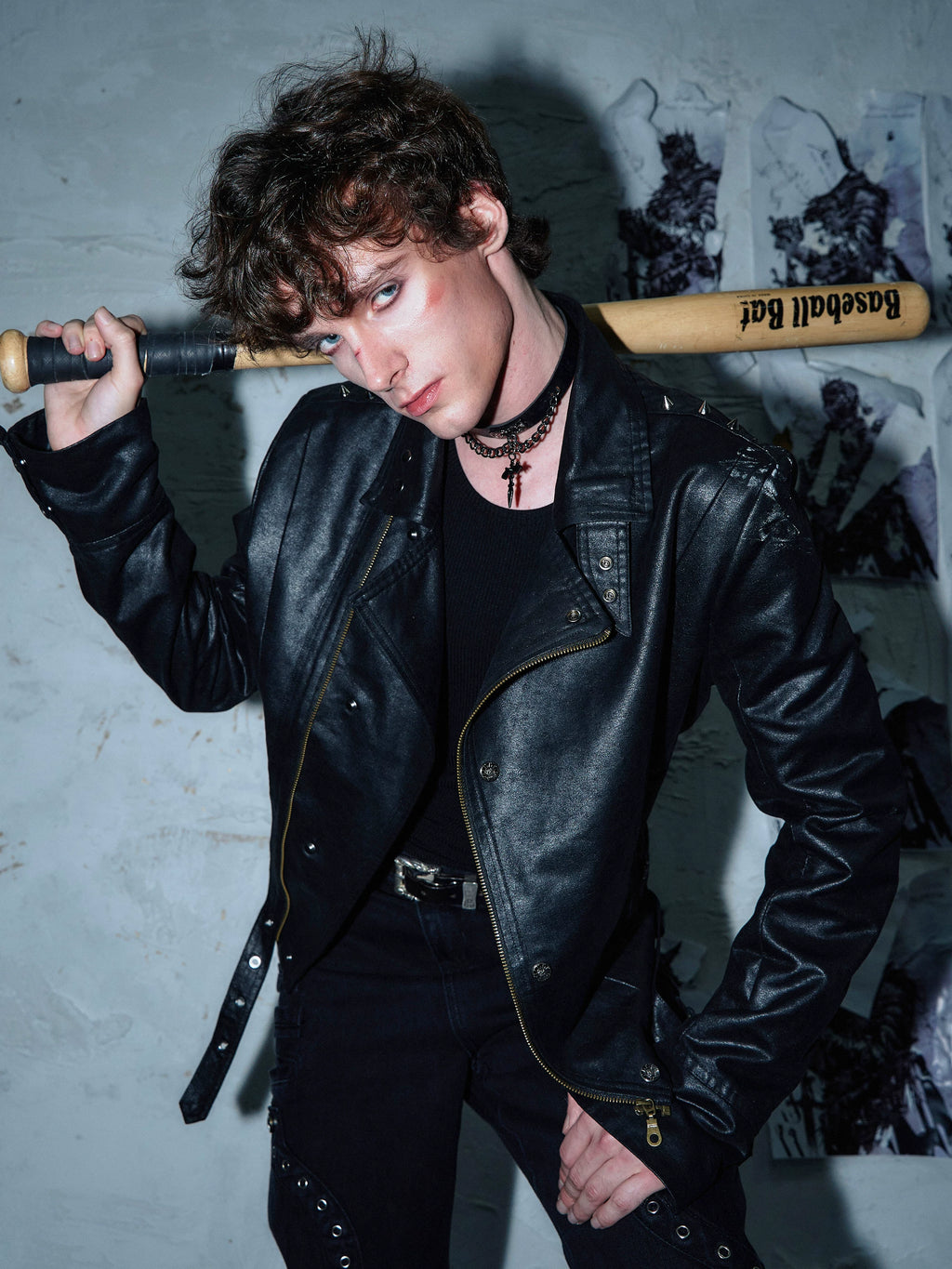 PAIKI Hickey Skull Headphones Leather Jacket