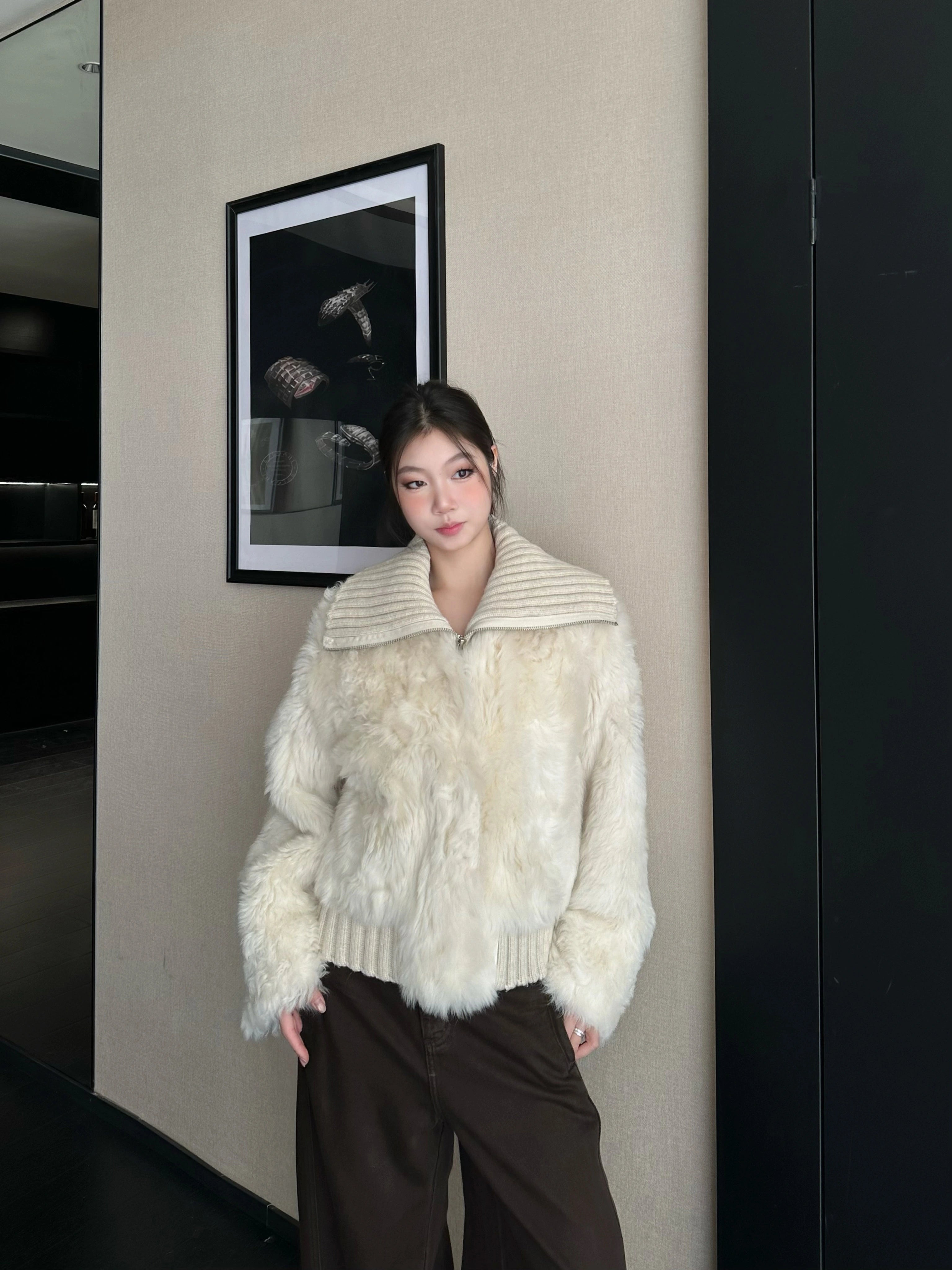 WITHMIN Fleece Warm Casual Versatile Fluffy Jacket
