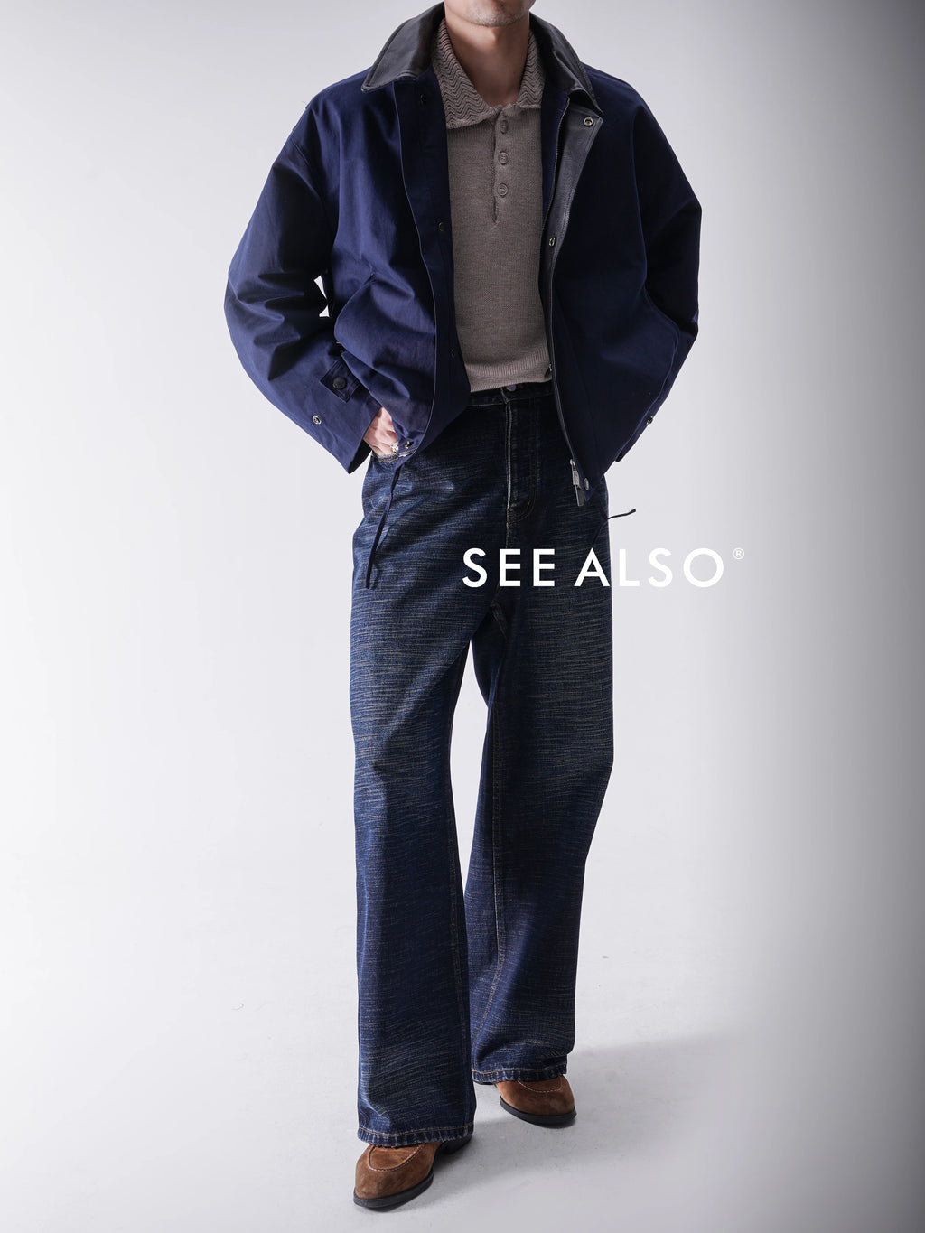 SEE ALSO Ba Series Old Money Upstart Retro Thermal Straight Jeans