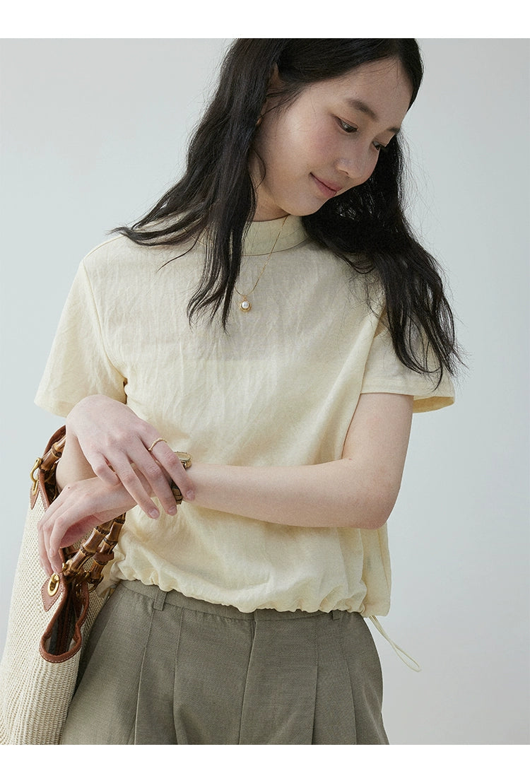 VOOE Small Stand-up Collar Light and Breathable Texture Shirt