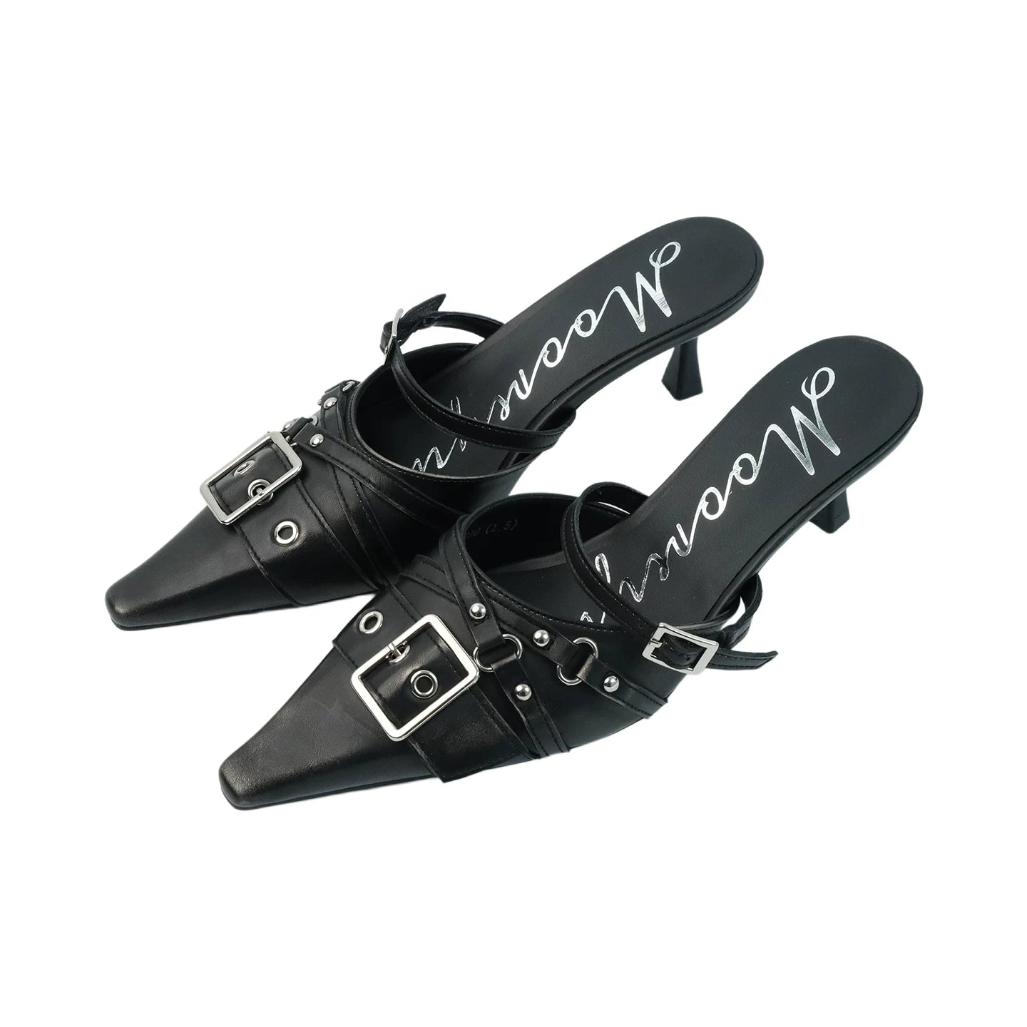 Mooreyu Pointed Belt Buckle Stilettos