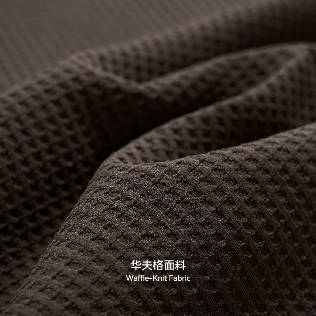 Inflation Waffle Lapel Casual Long Sleeve