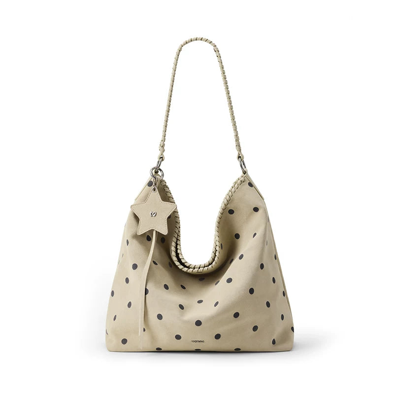 Mcmiko Suede Polka Dot Large Capacity Shoulder Bag
