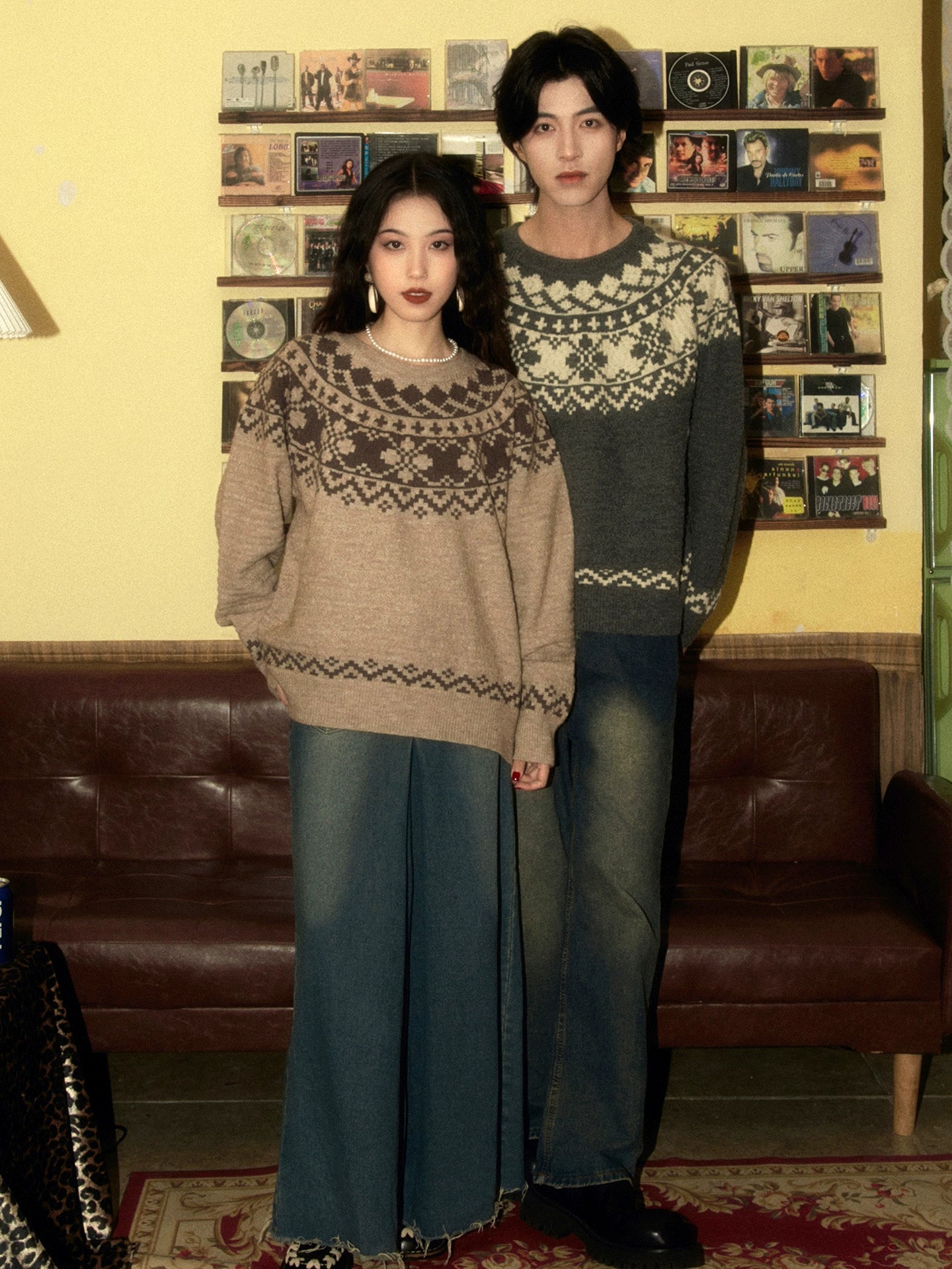 ALOHA Retro Hong Kong Style Niche Lazy Knitted Sweater