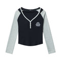 Nariele Embroidery Contrast Hooded Babes  Long Sleeves