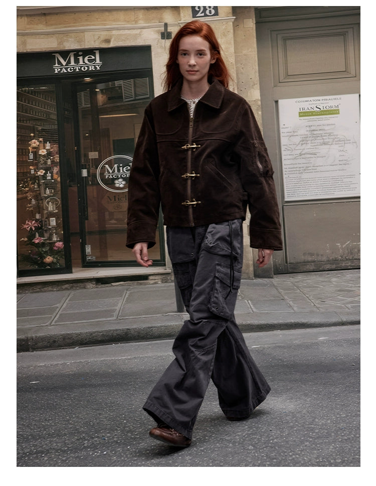 MADWITCH imitation suede short jacket women's edition