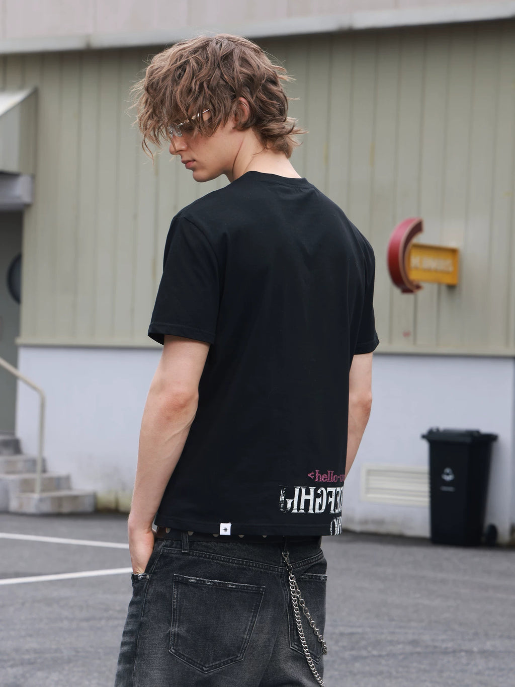 SAXGENWON Retro Hot Drill Front Shoulder Tee