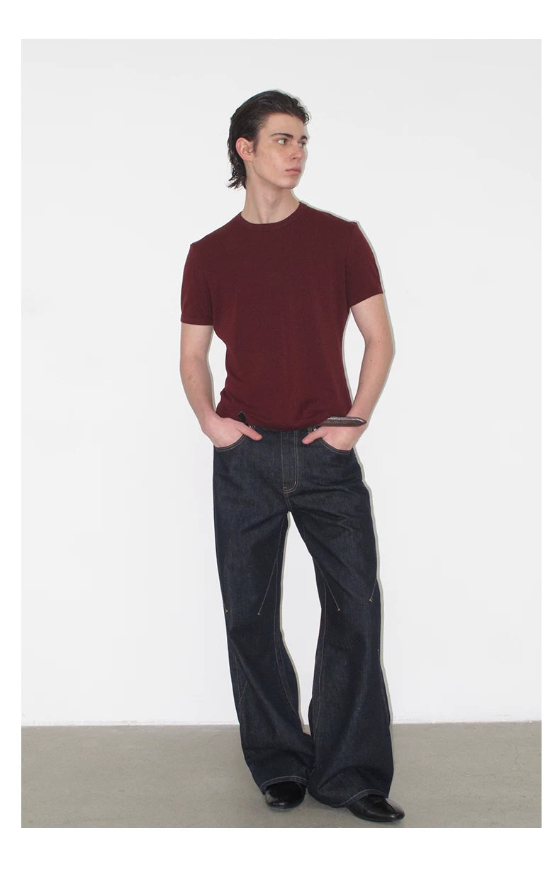 NOT UGLY High Elastic Front Shoulder Casual Tee