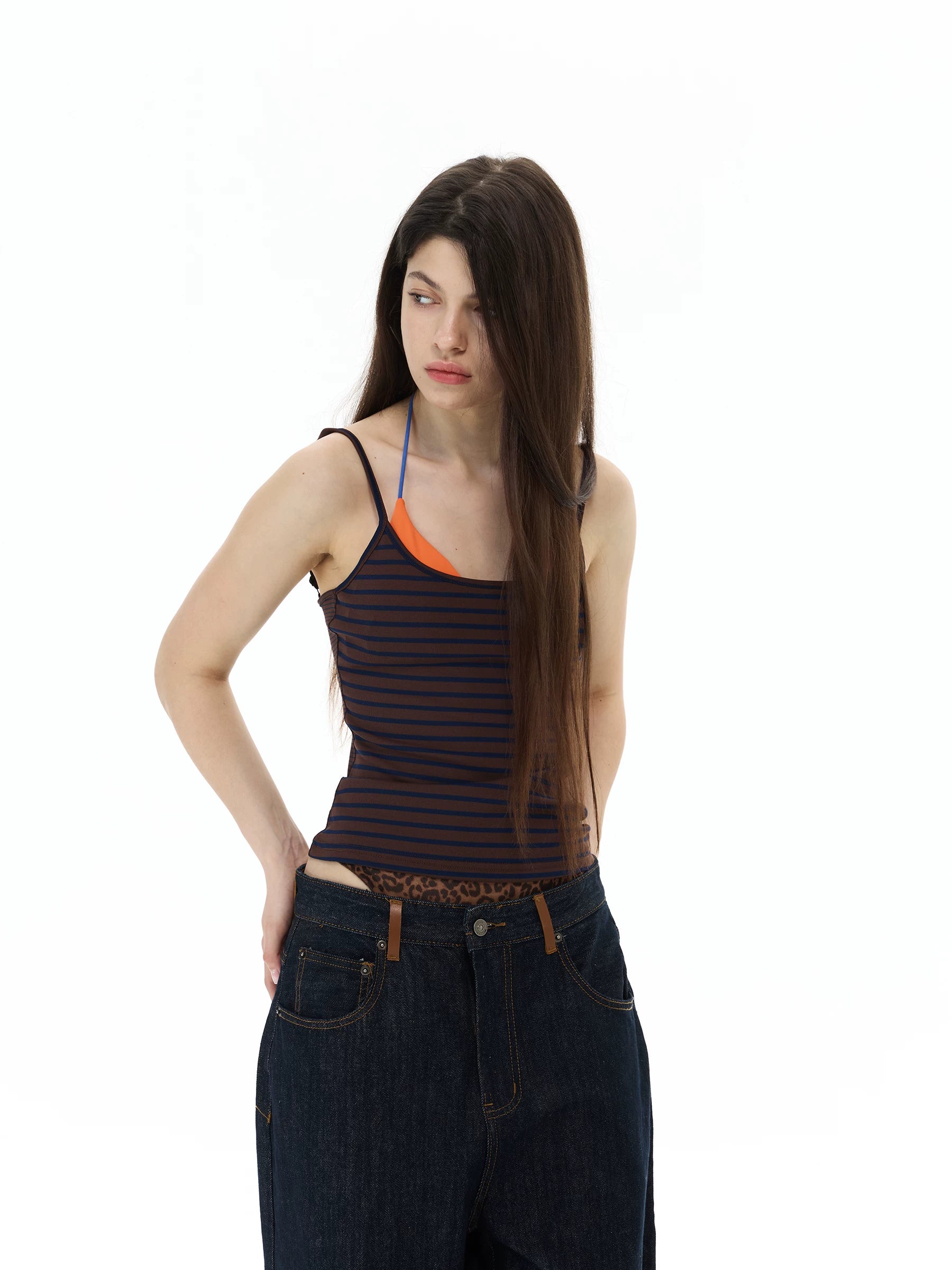 WLNEXT Striped Slim Fit Vest