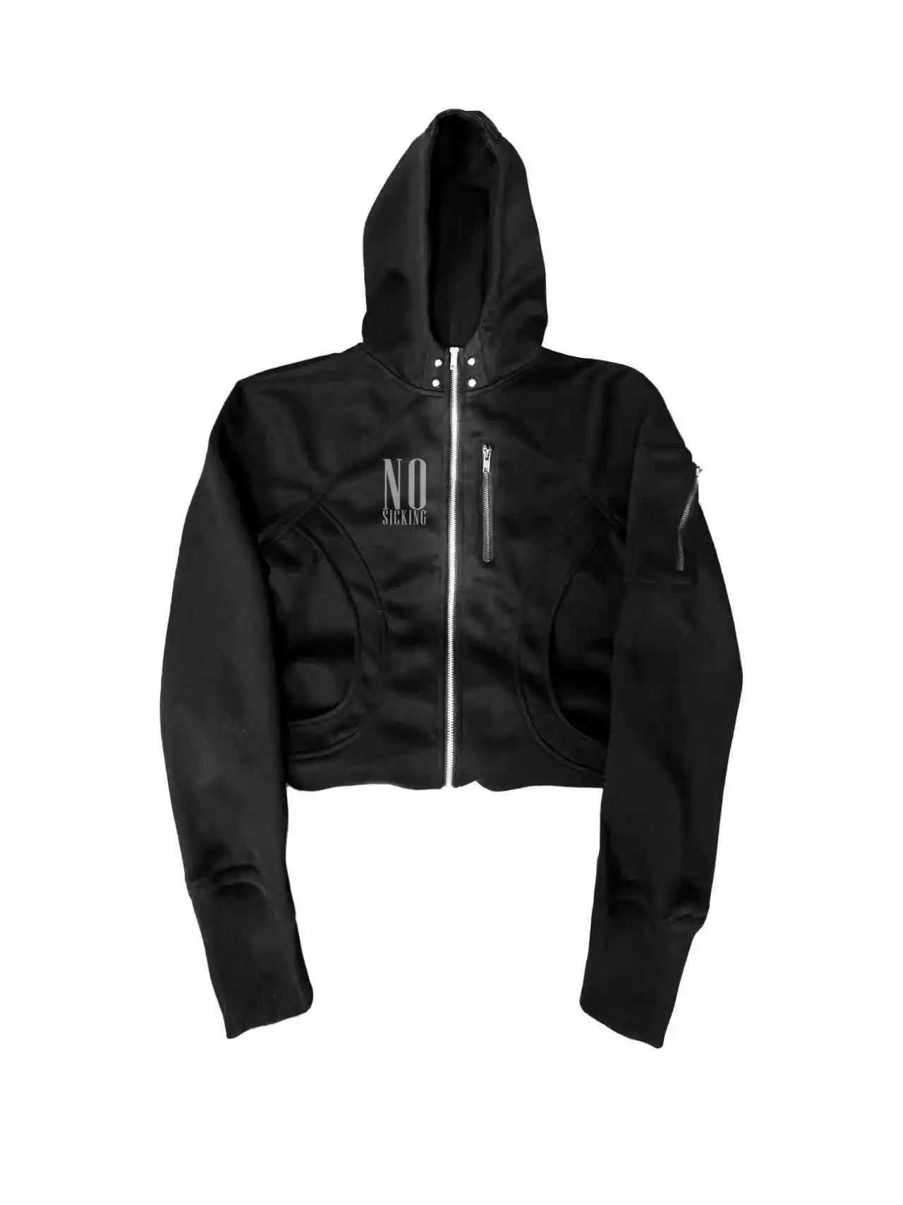 NO SICKING Slim-fit Multi-zip Hooded Sweater