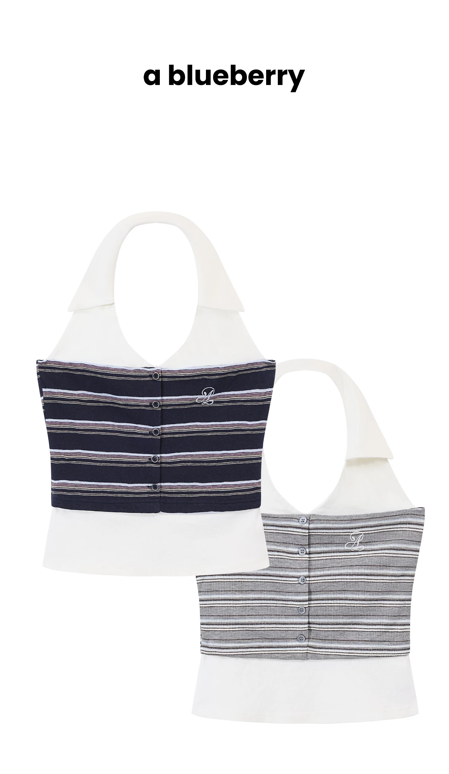 Ablueberry Striped Neck Vest