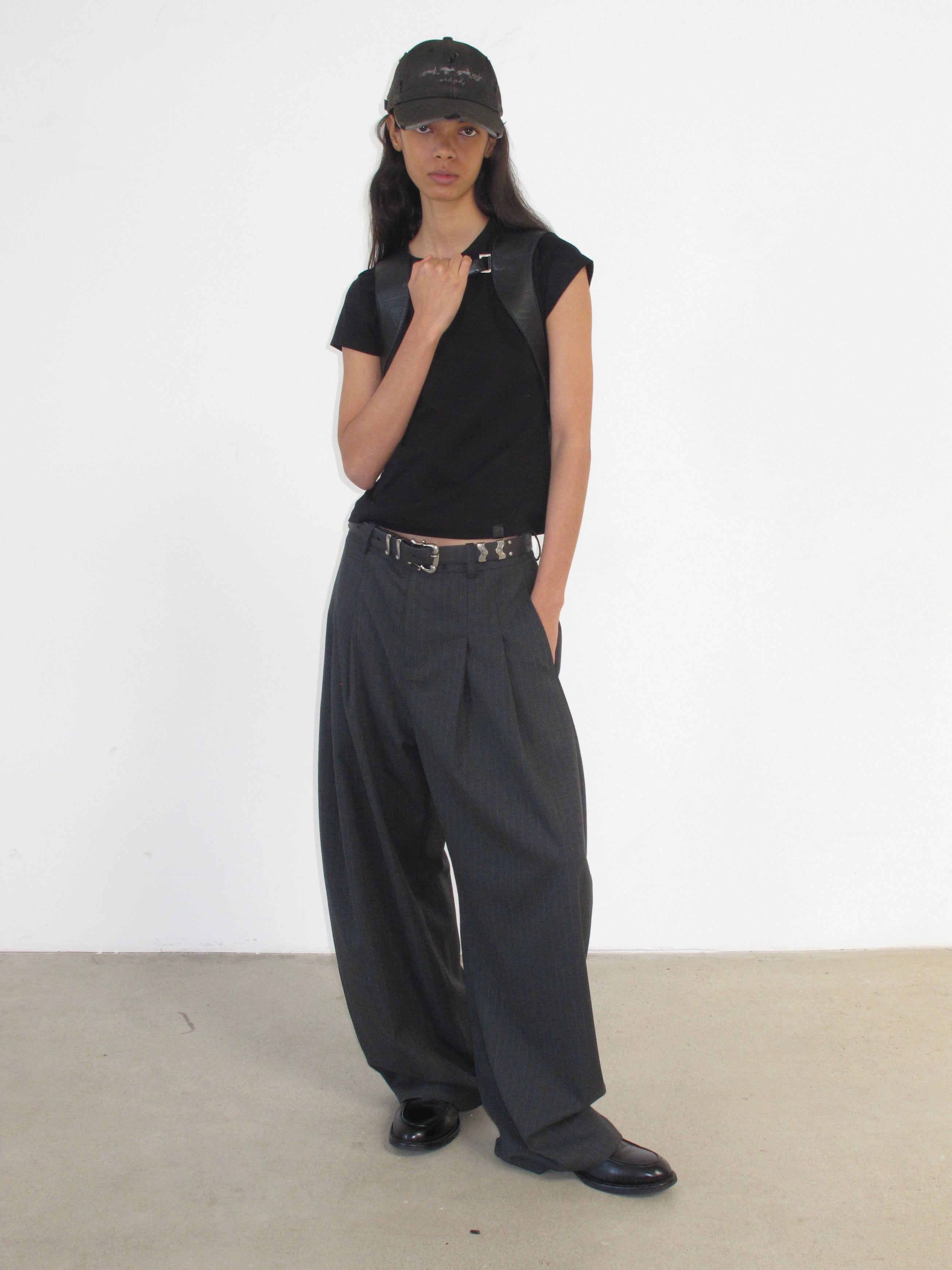 NOT UGLY Striped Grey Scimitar Casual Trousers