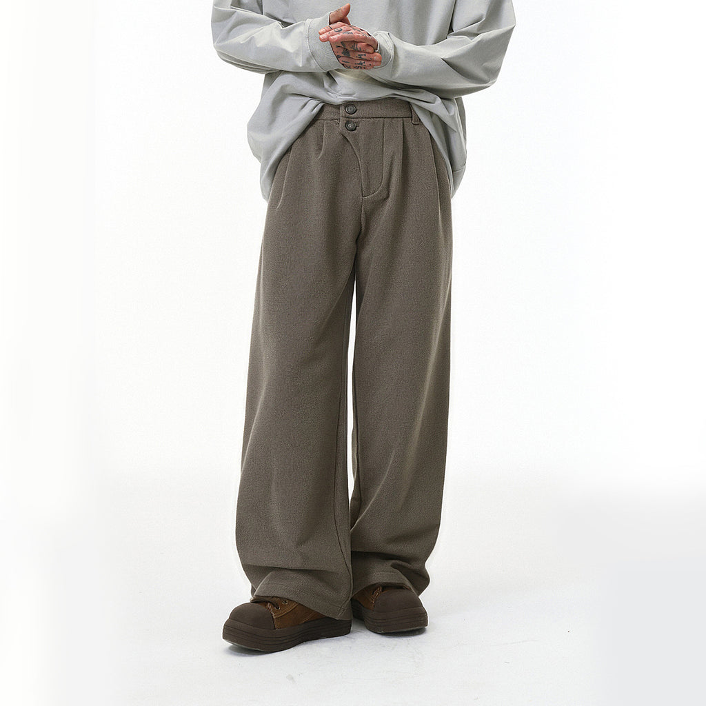 Inflation Double-Breasted Loose Versatile Wide Leg Pants