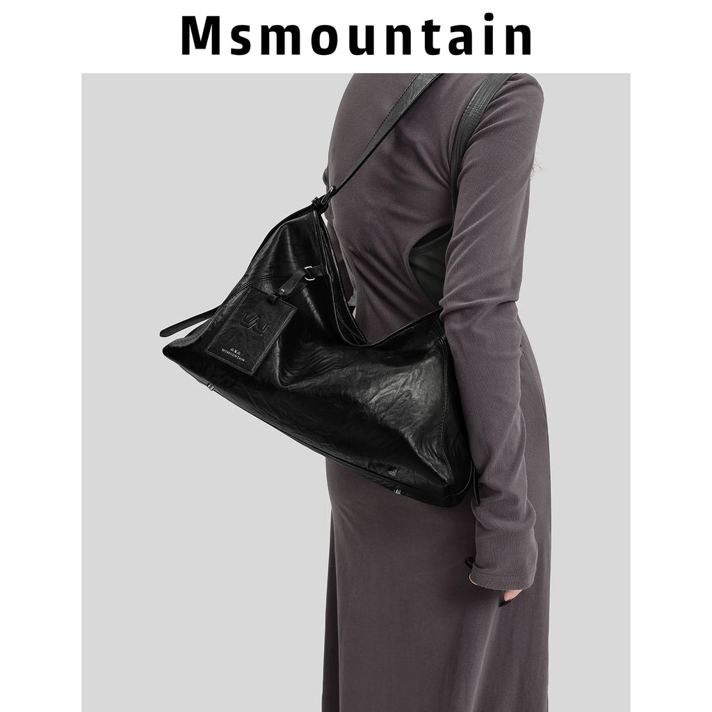 Msmountain Leather Large Capacity Messenger Bag