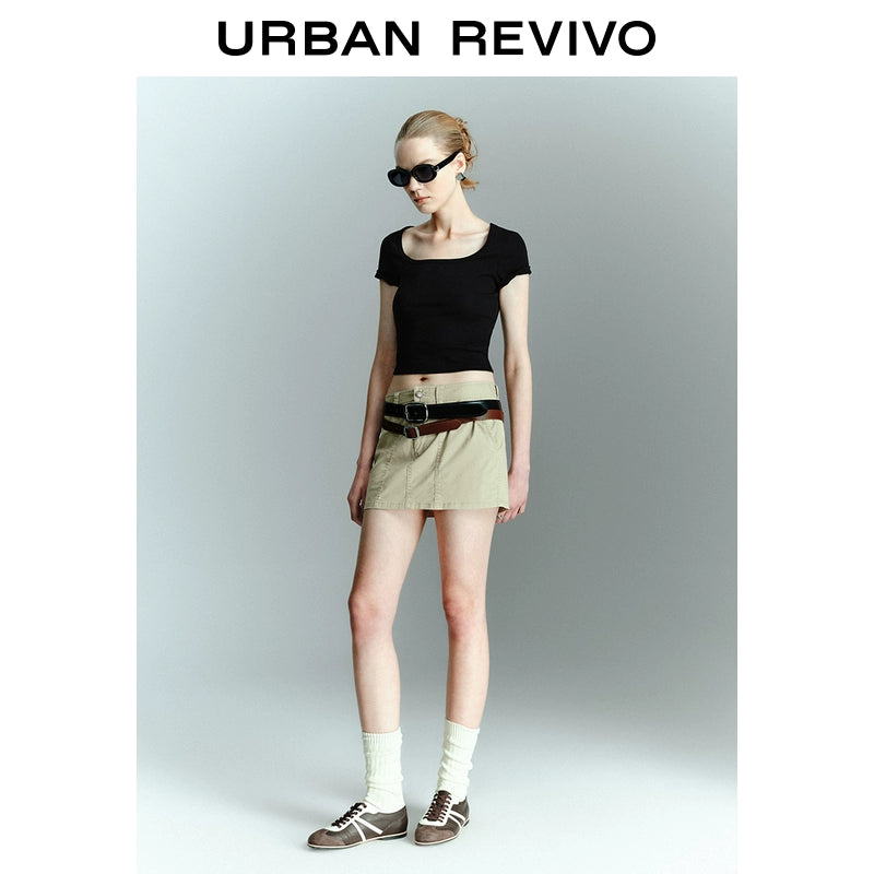 URBAN REVIVO Casual Versatile Short Slim Tee