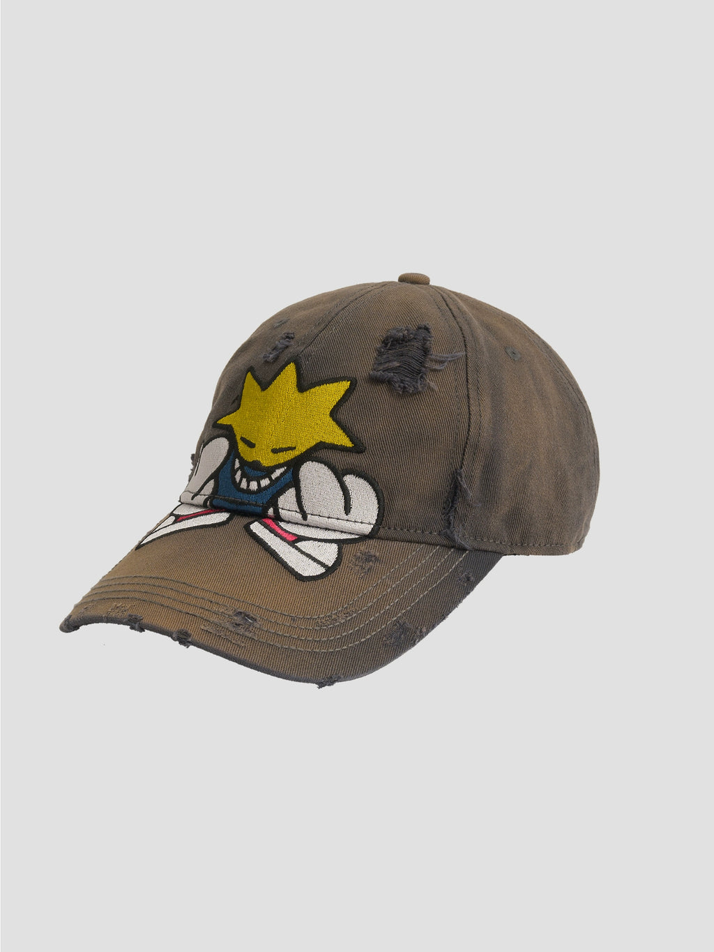 Fleamarket Cartoon Embroidery Wash Water Do Old Cap