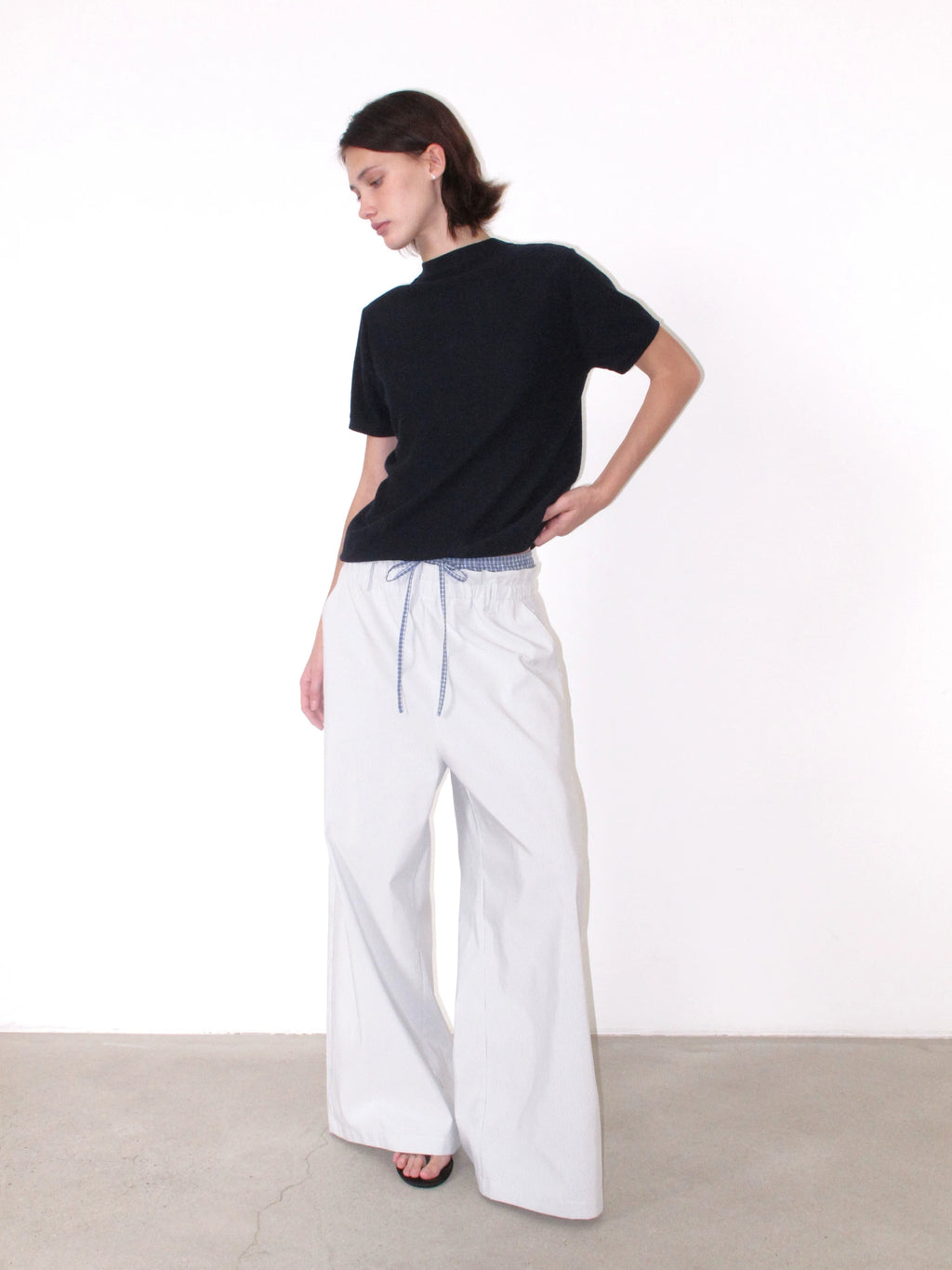 NOT UGLY Double Waist Lazy Striped Casual Pants
