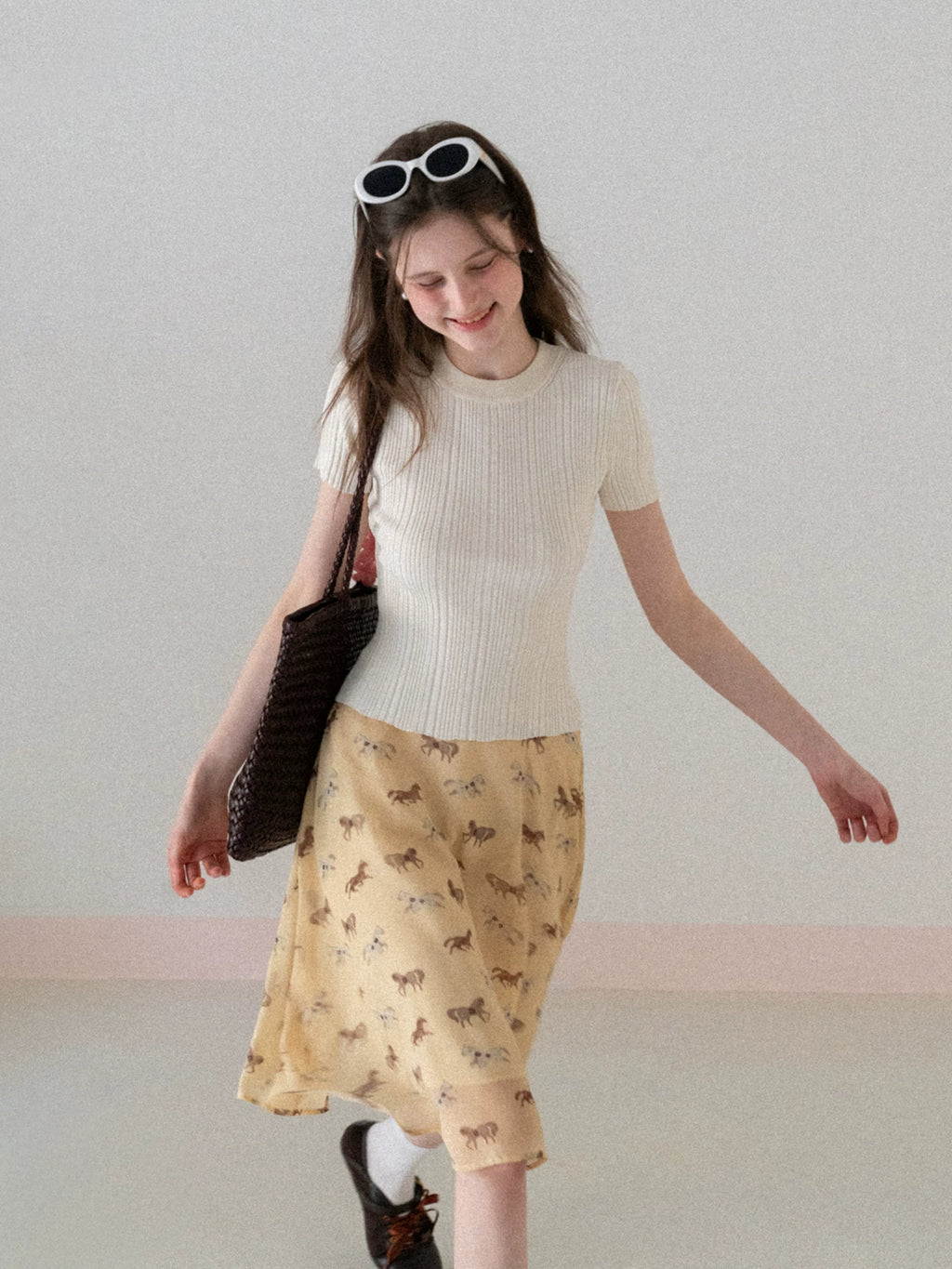 EGGKA High Waist Temperament Thin Drape Skirt