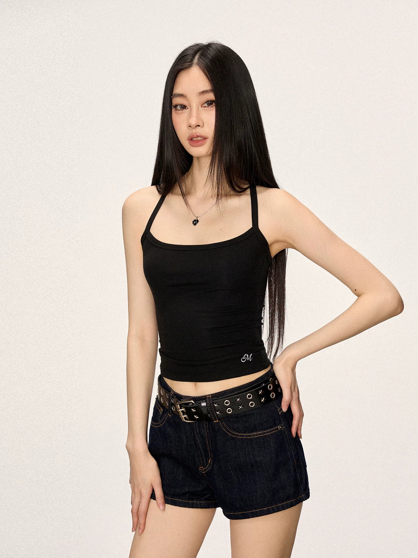 Cherry Melody Large U-neck Knitted Camisole