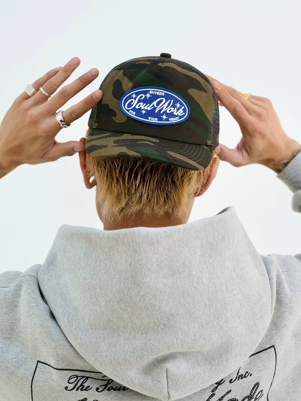 SWFI Embroidered Seam Label Camouflage Mesh Flat Edge Baseball Cap
