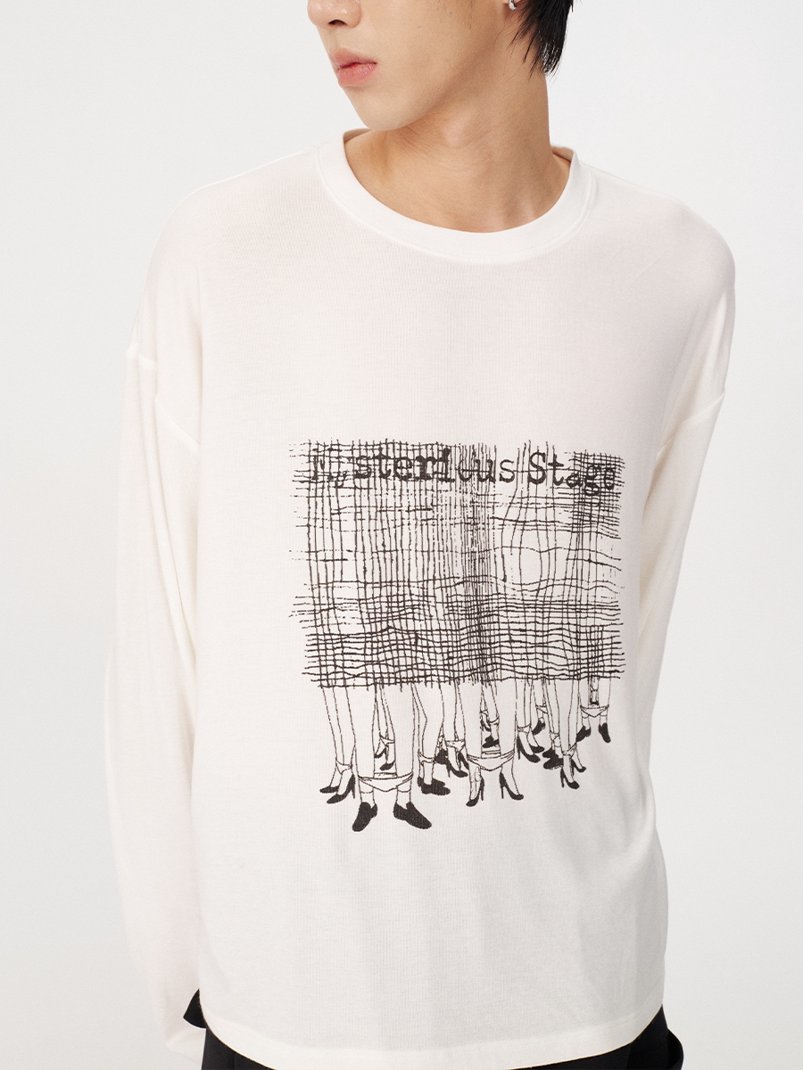 JCAESAR Casual Simple Printed Long Sleeve