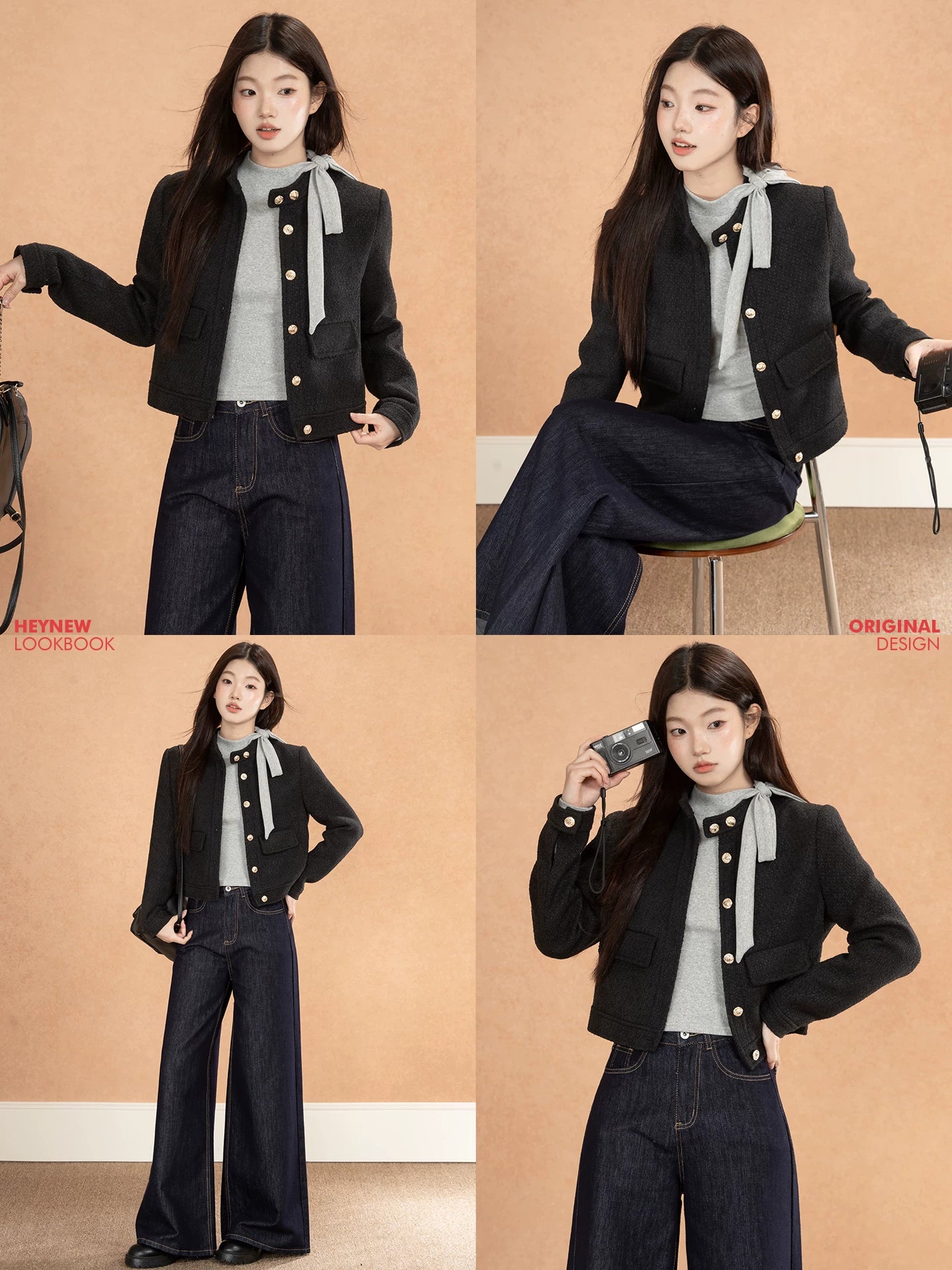 LOVEHEYNEW Stand-up Collar High-end Temperament Versatile Jacket