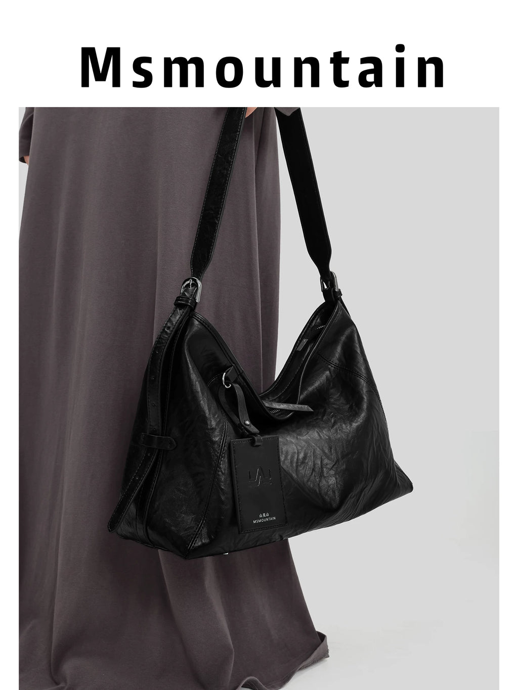 Msmountain Leather Large Capacity Messenger Bag