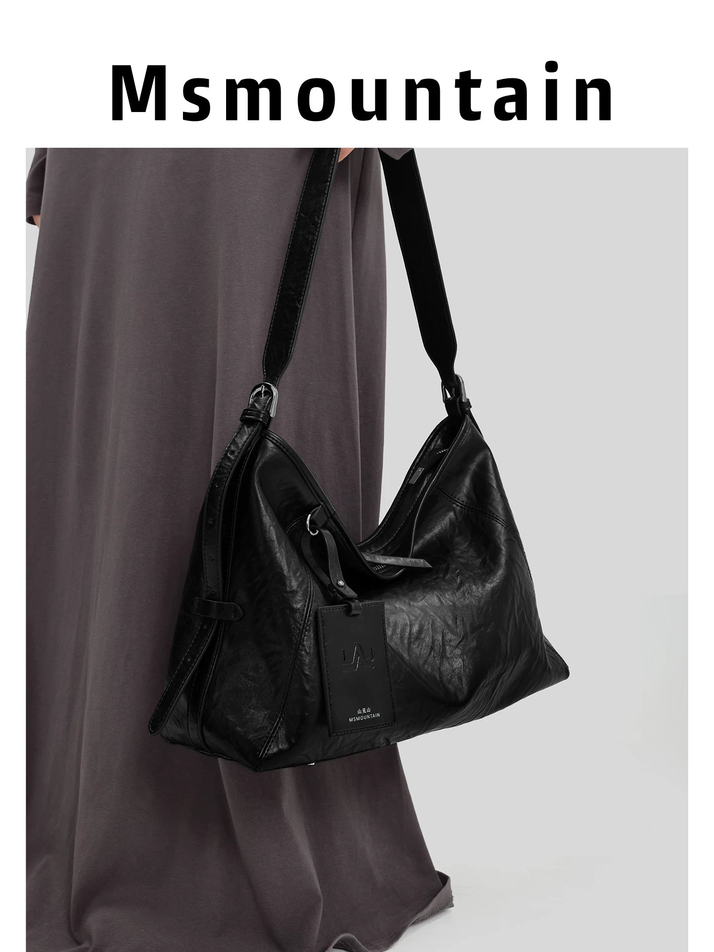 Msmountain Leather Large Capacity Messenger Bag