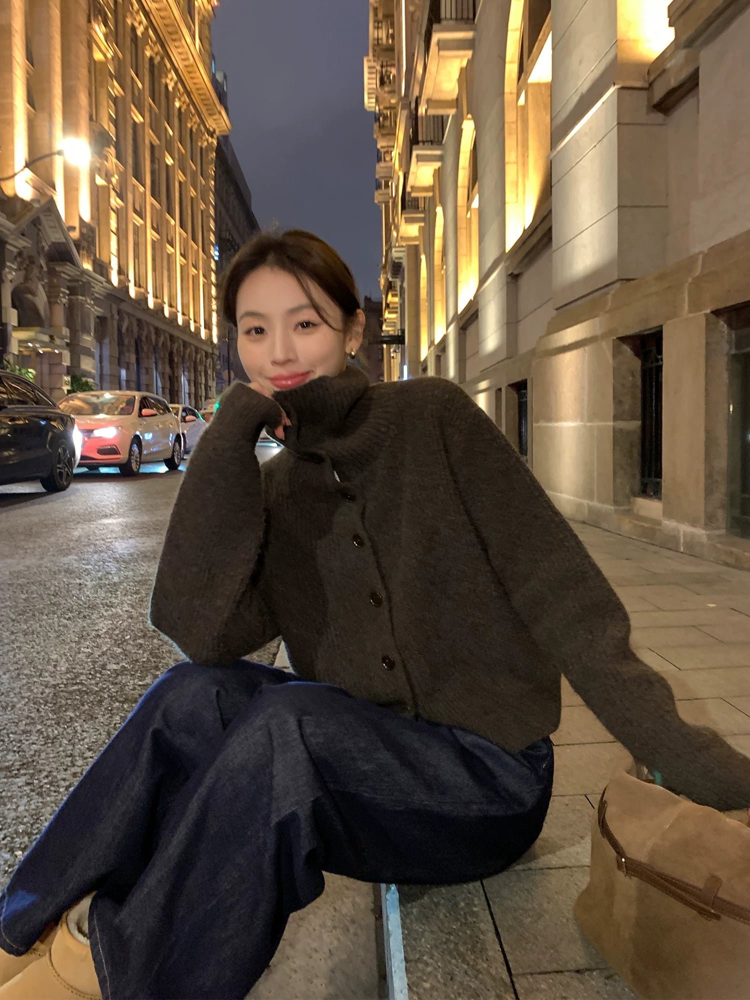 Pusumede Vintage Lapel Loose Temperament Jacket