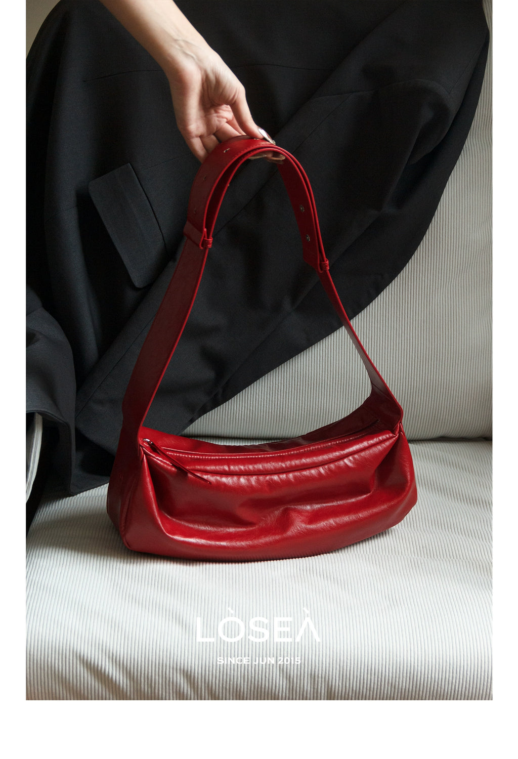 LOSEA Minimalist Retro Soft Leather Shoulder Crossbody Armpit Bag