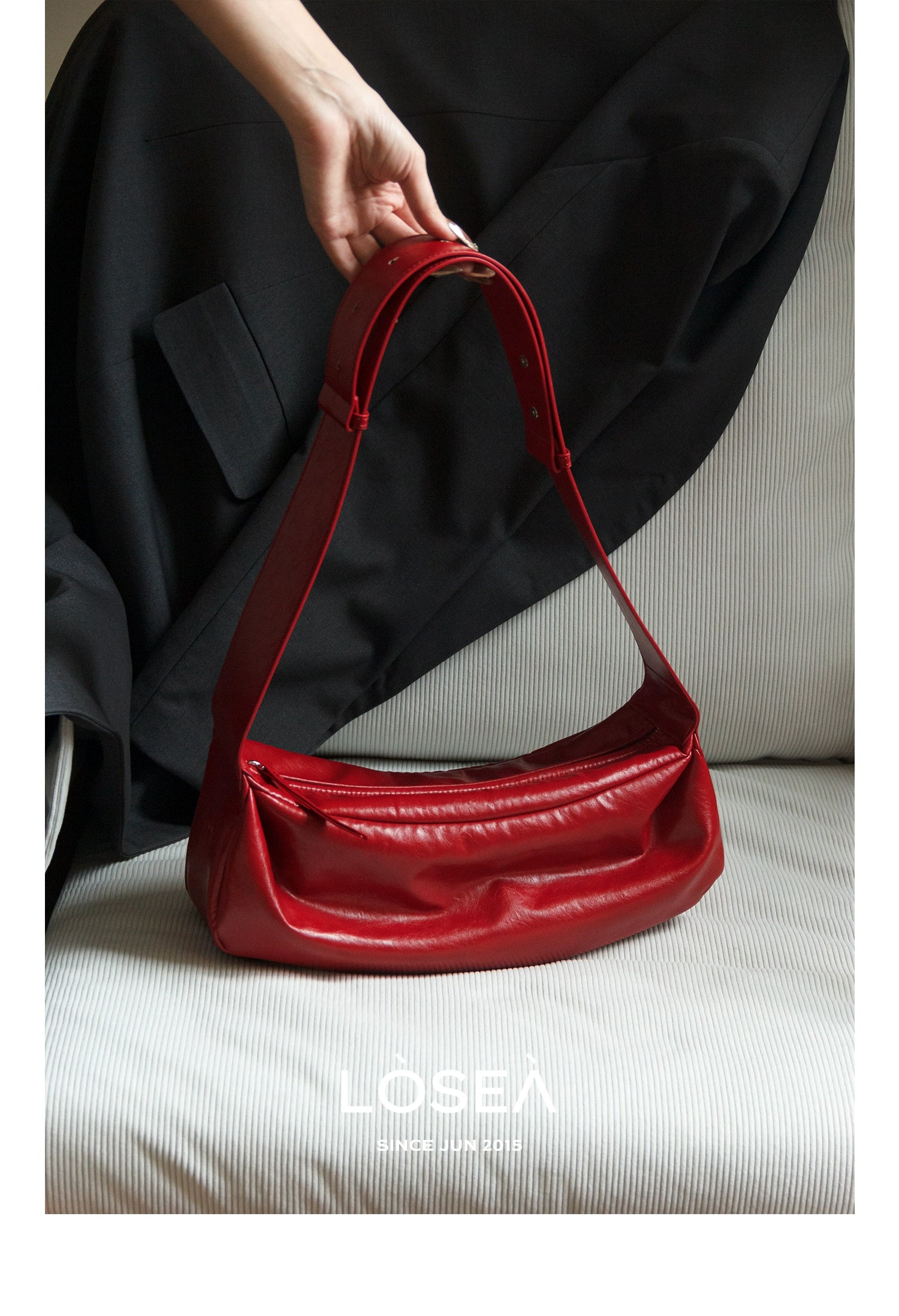 LOSEA Minimalist Retro Soft Leather Shoulder Crossbody Armpit Bag