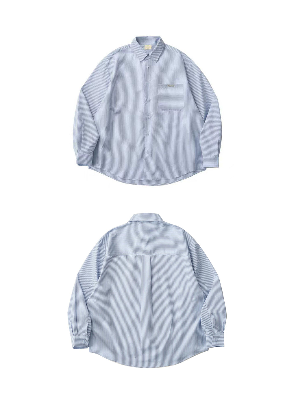LIVINGTOWN Vintage Minimalist Contrast Pinstripe Shirt