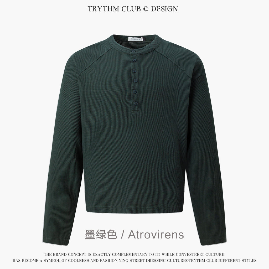 TRYTHMCLUB Waffle Simple Knitted Sweater