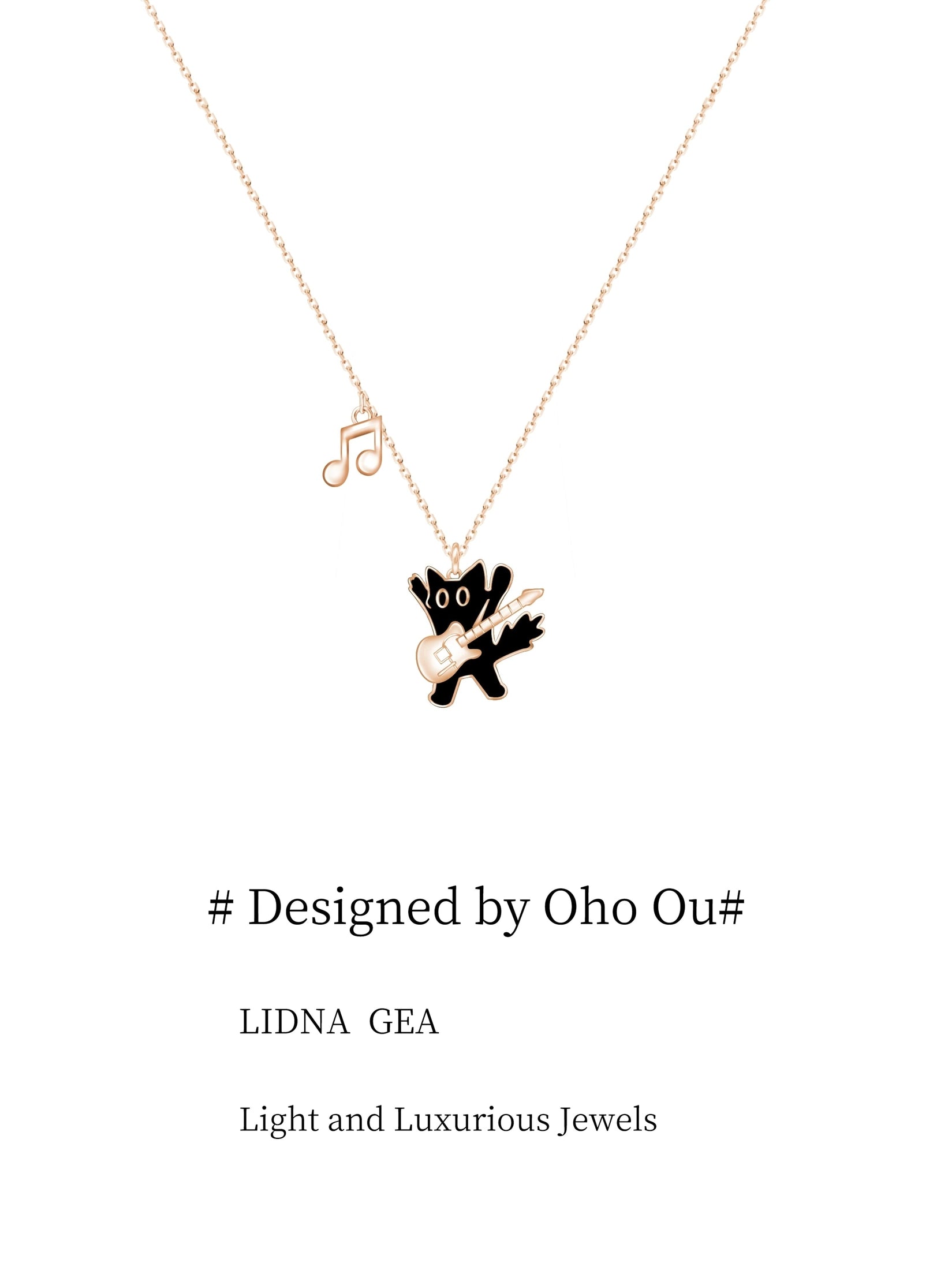 Oho Ou Happy Cat Premium Light Luxury Necklace