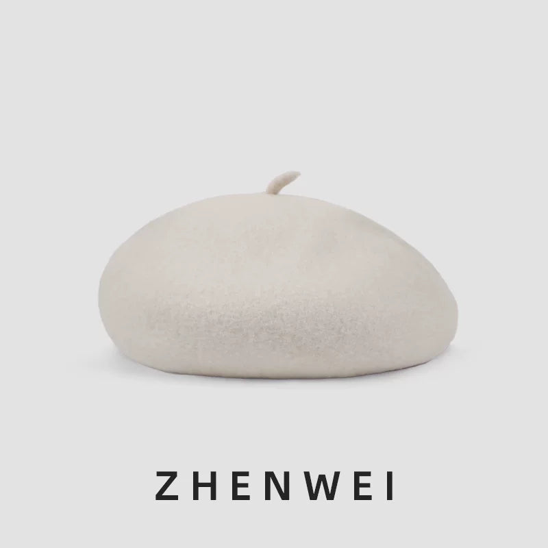 ZHENWEI Cloud Woolen Pure Wool Beret