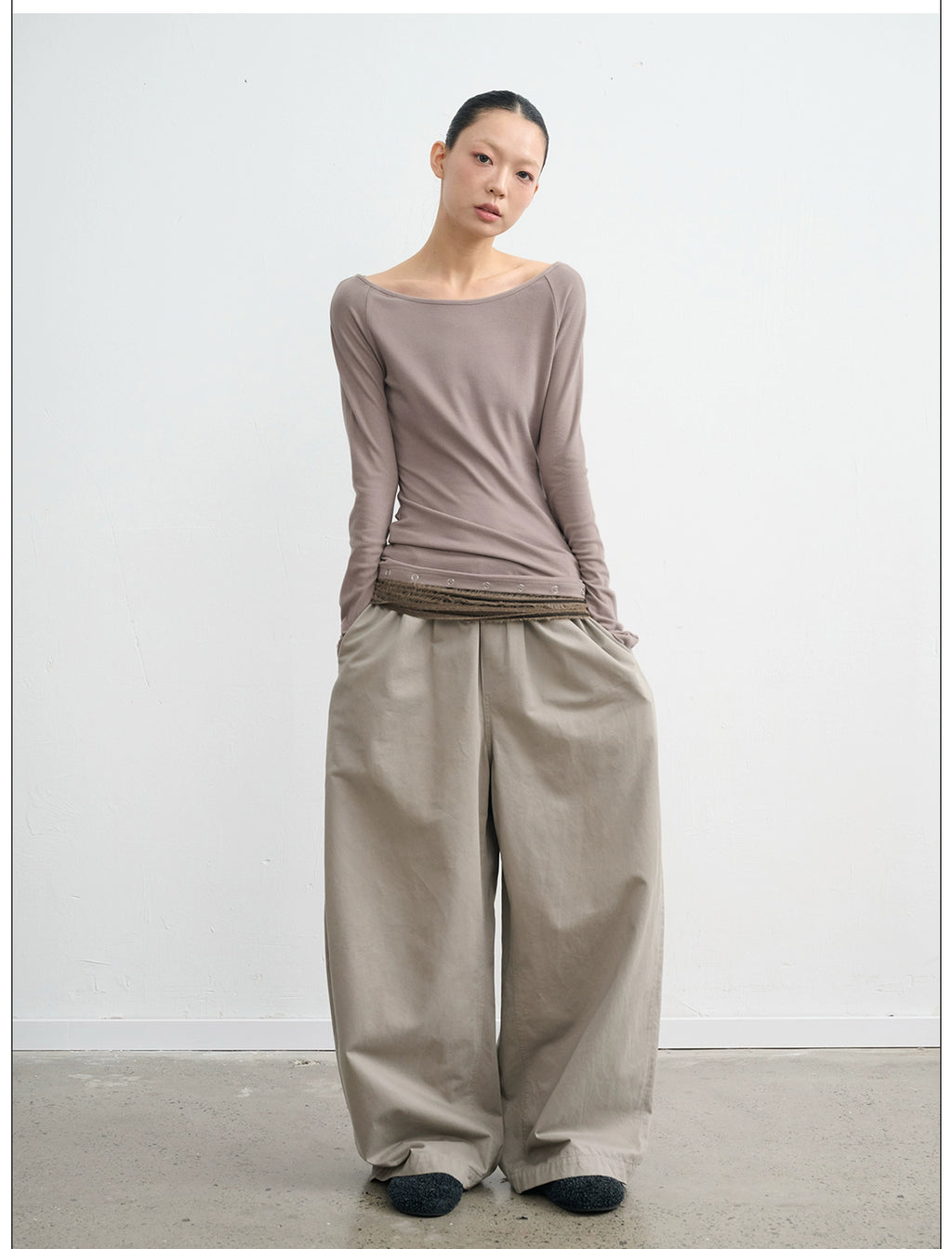LINY LIBERTY Paneled Striped Slim Long Sleeves