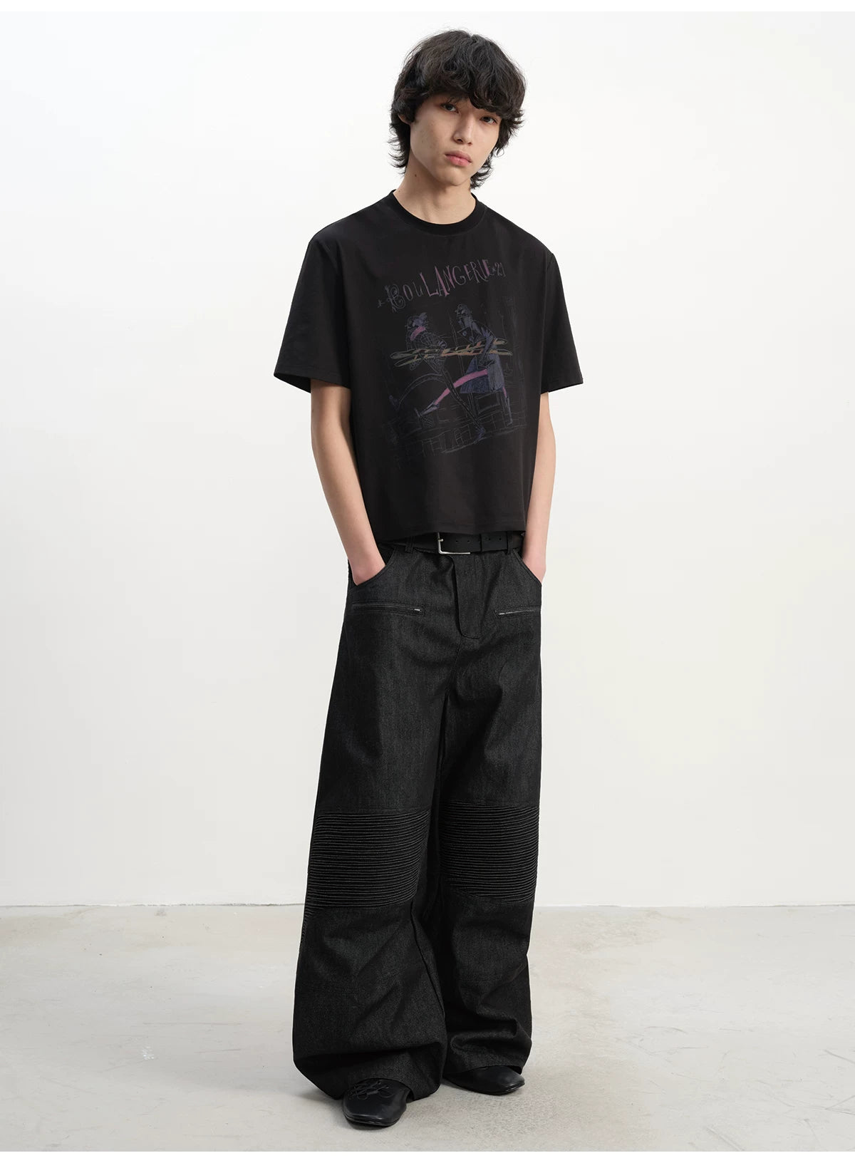 JCAESAR Retro Wide-leg Straight Jeans