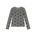 FUNKYFUN Full Printed Polka Dot Printed Elastic Front Shoulder Long Sleeve