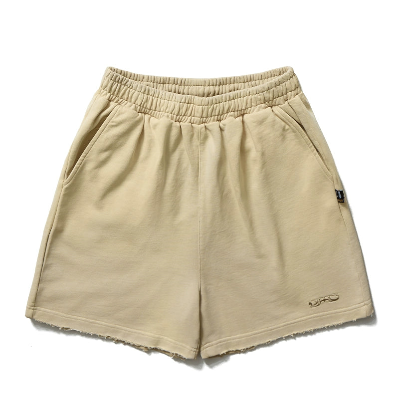 Remedy Washed Embroidered Frayed Casual Shorts