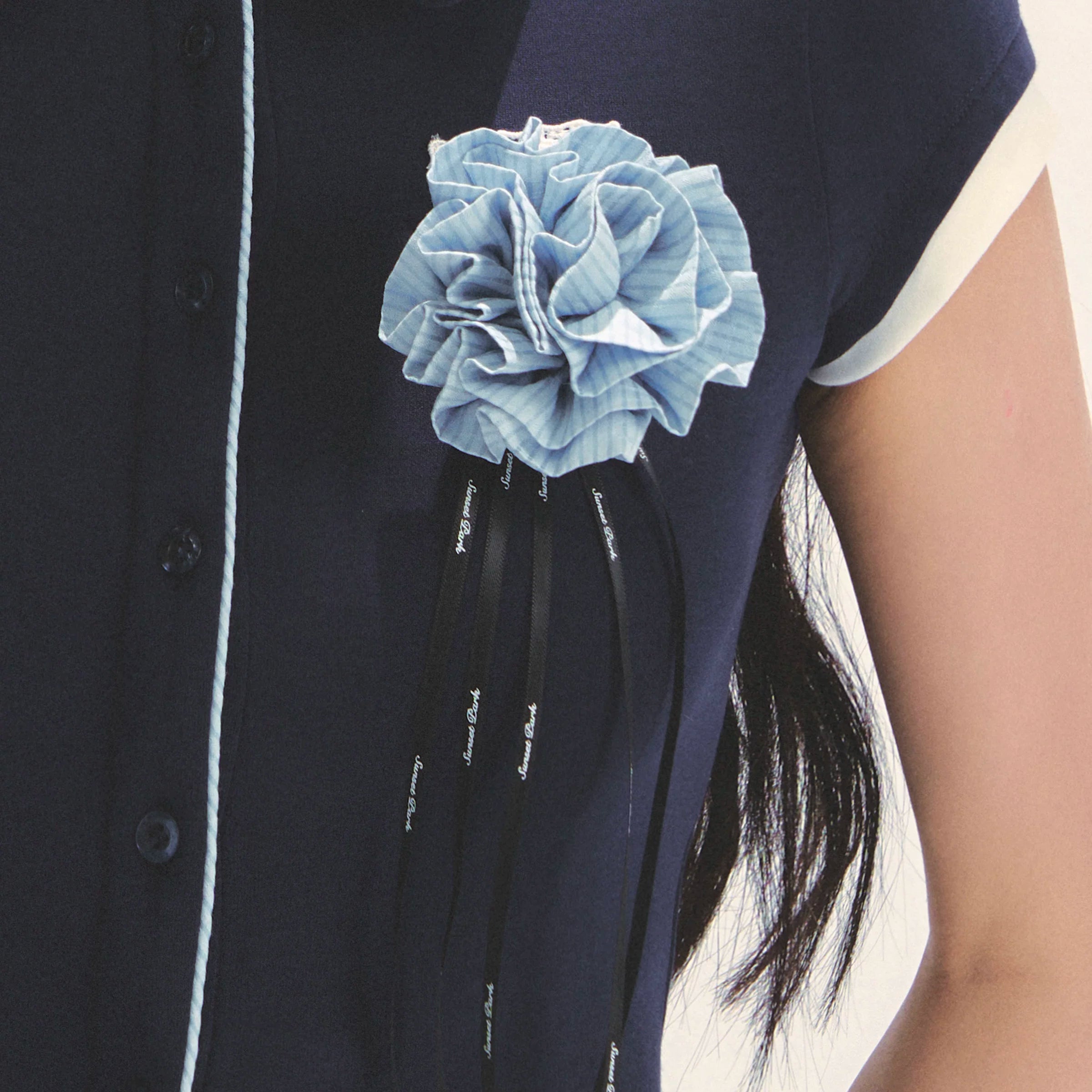SunsetPark Handmade Flower Multi-colored Fringed Brooch