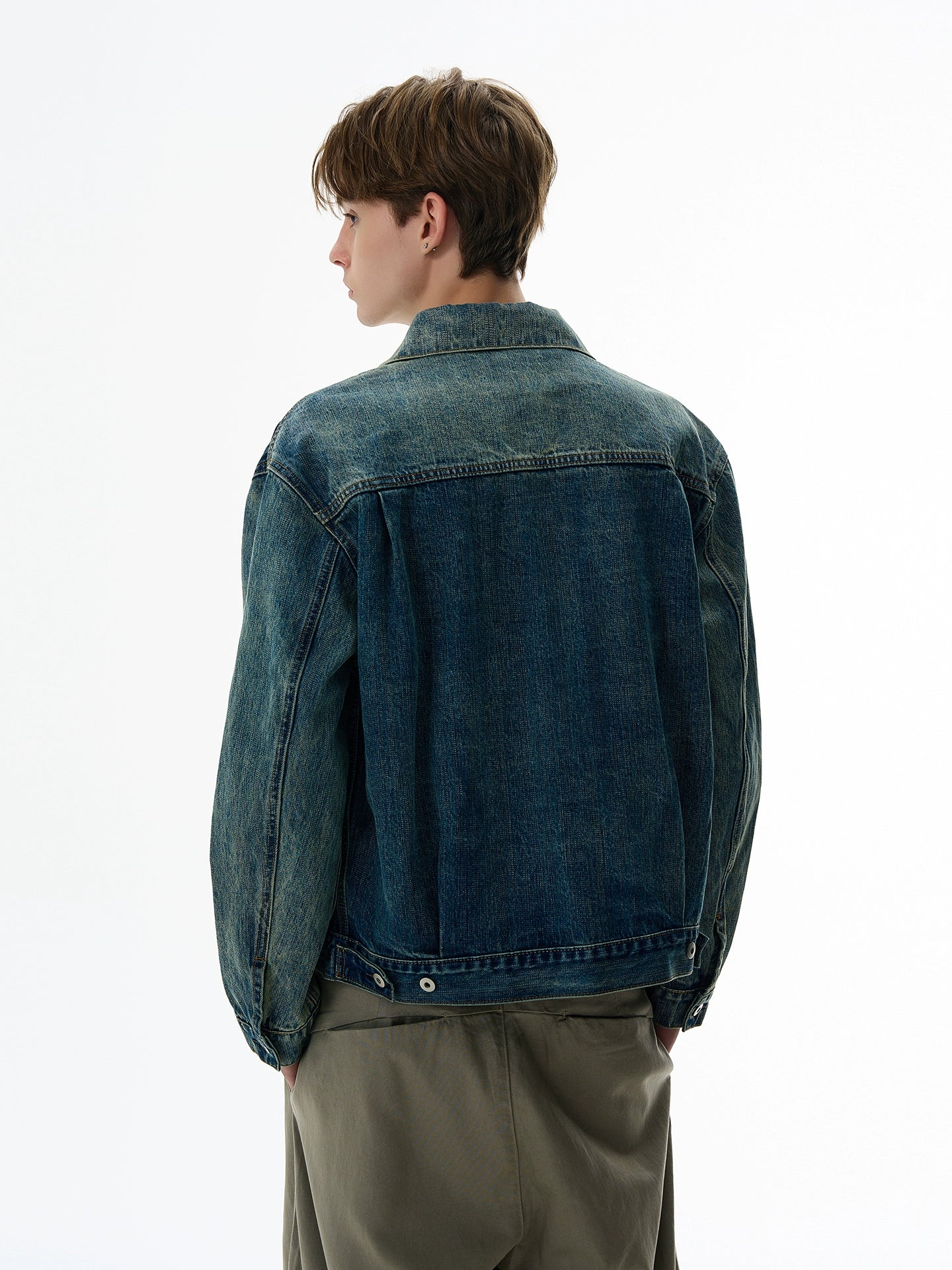 A PUEE Vintage Washed Old Pocket Denim Jacket