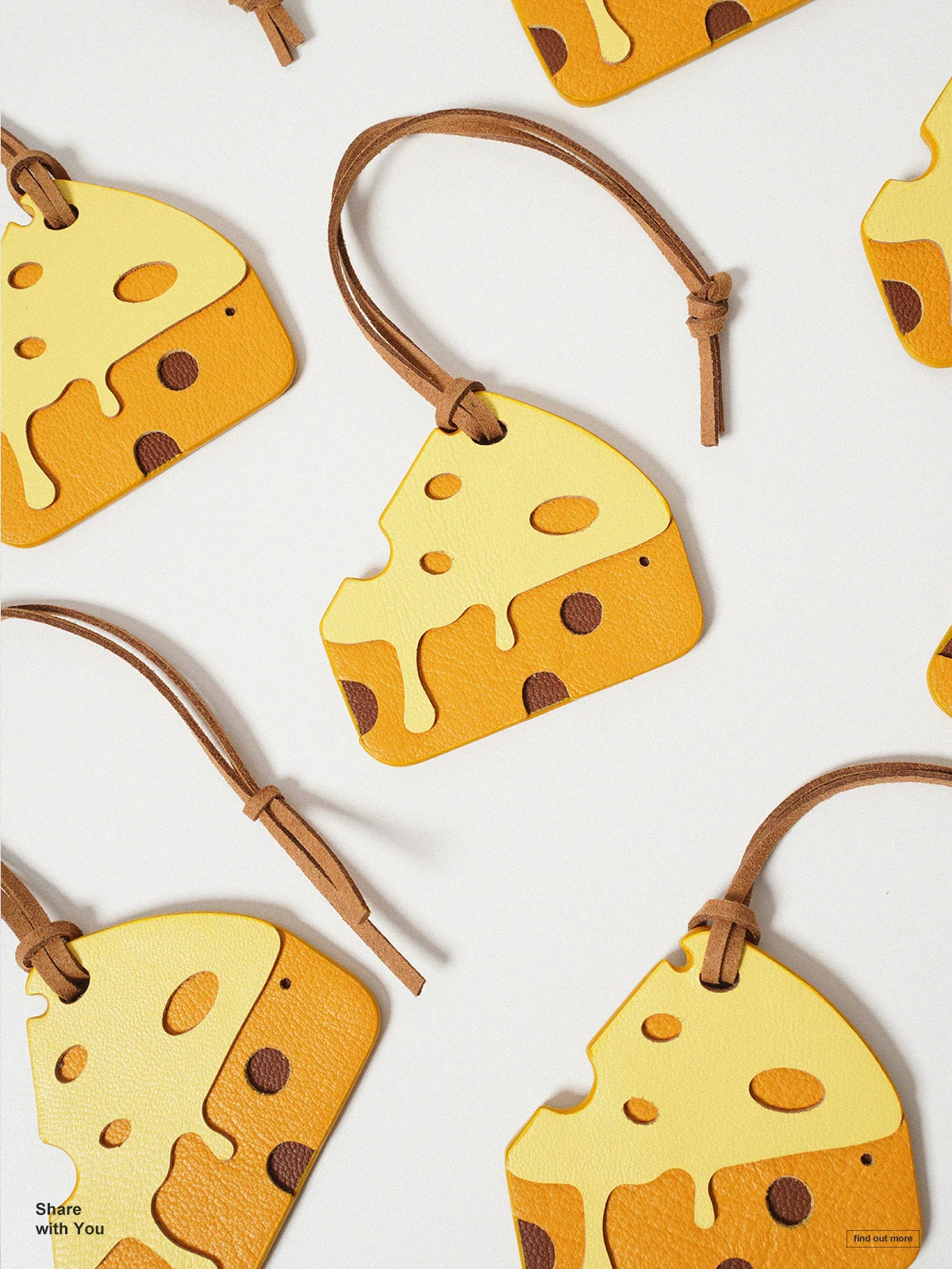 Momogigi fried cure, handmade custom leather contrasting cheese cheese cute bag pendant key accessories