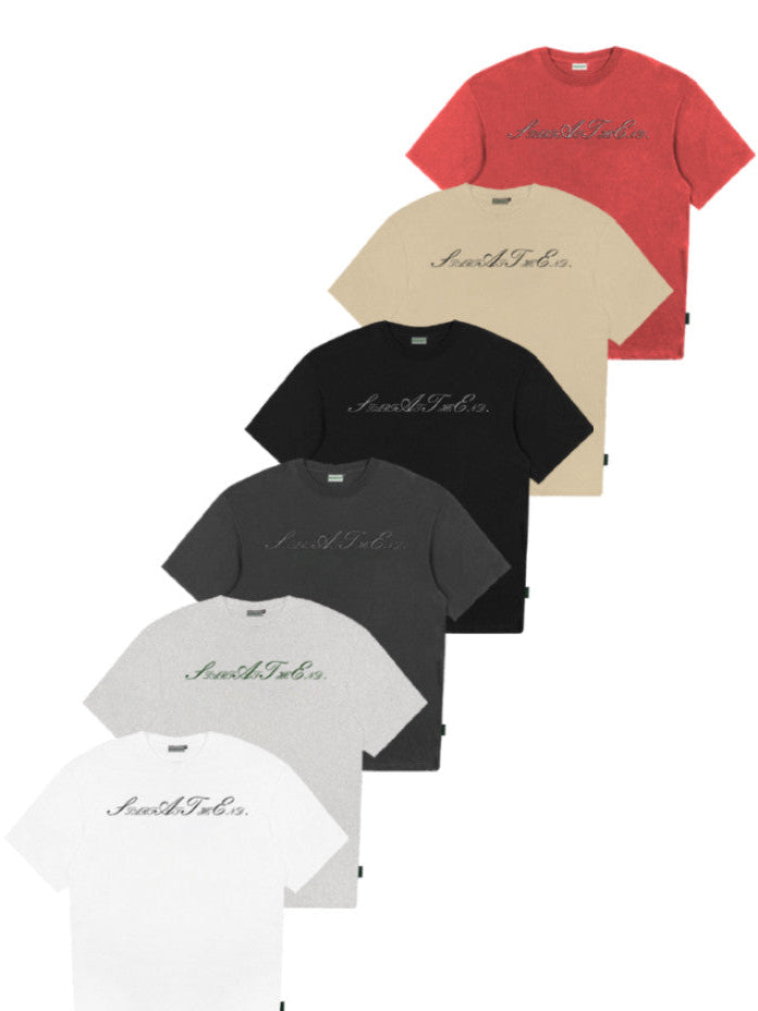 [KONOOT] 25SS (SLOGAN) embroidery craft Boxy 280G Tee