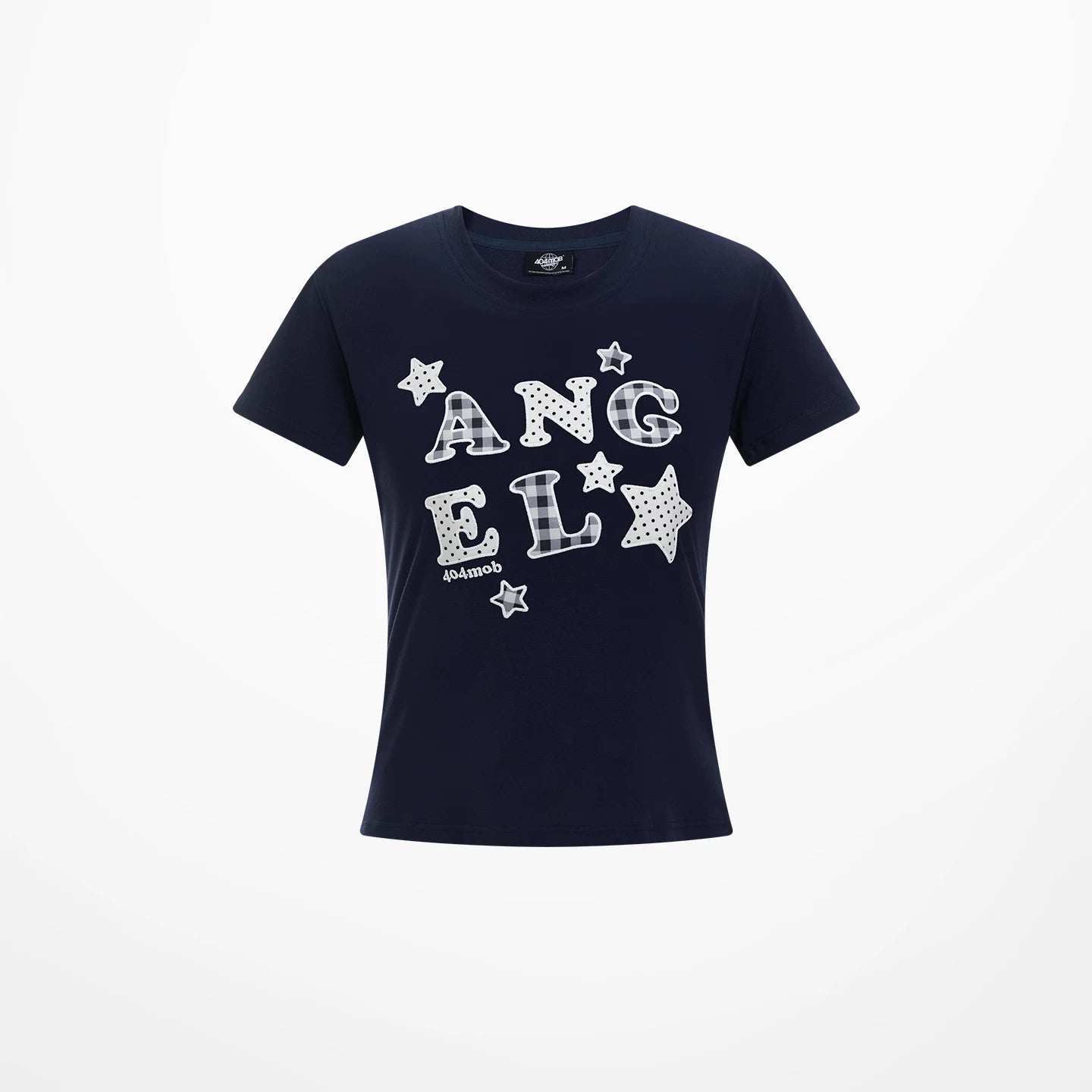 404MOB Letter Mesh Sticker Slim Tee